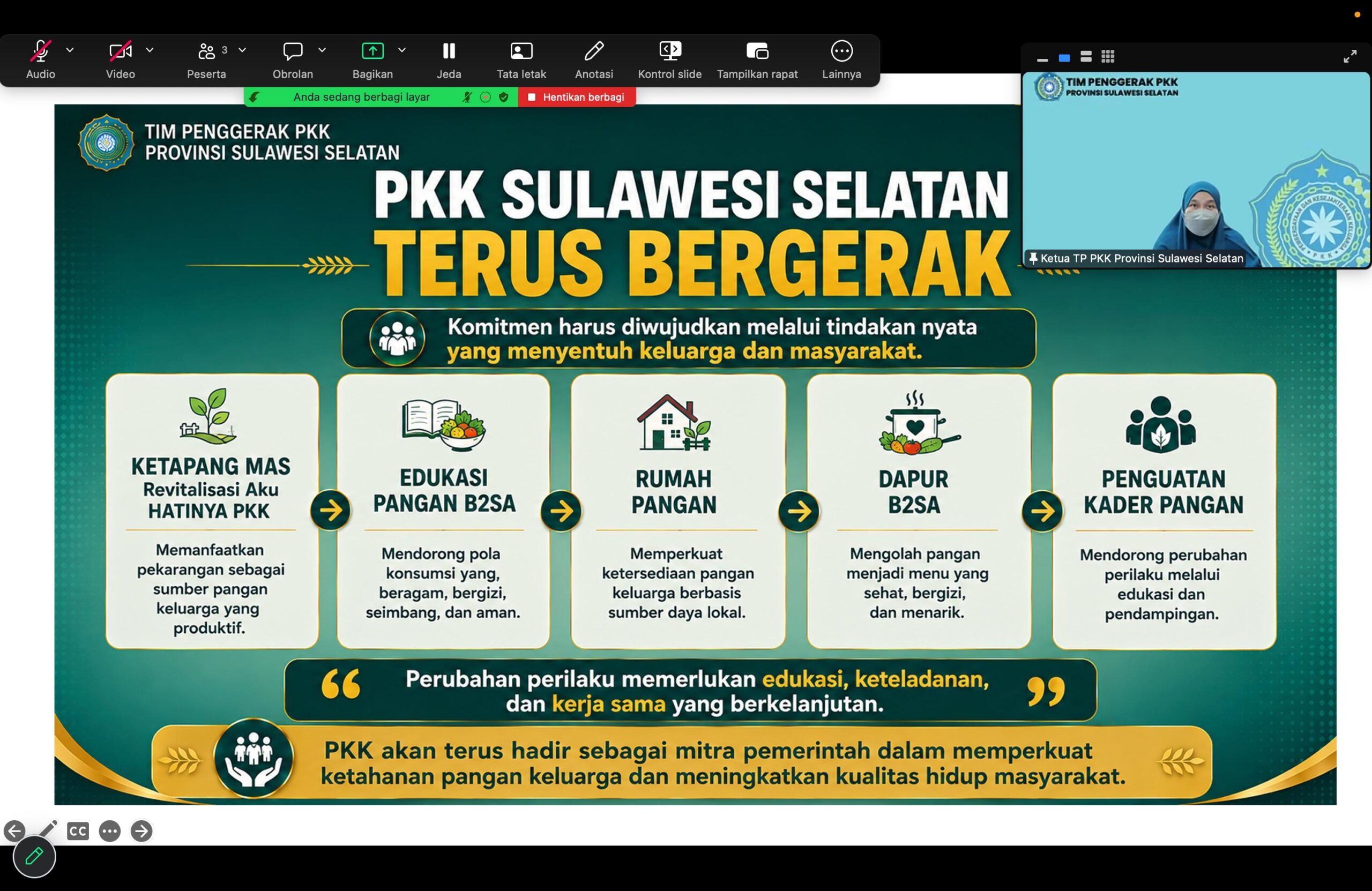 TP PKK Sulsel Dorong Kader Jadi Garda Terdepan Konsumsi Pangan Sehat dan Anti Pemborosan