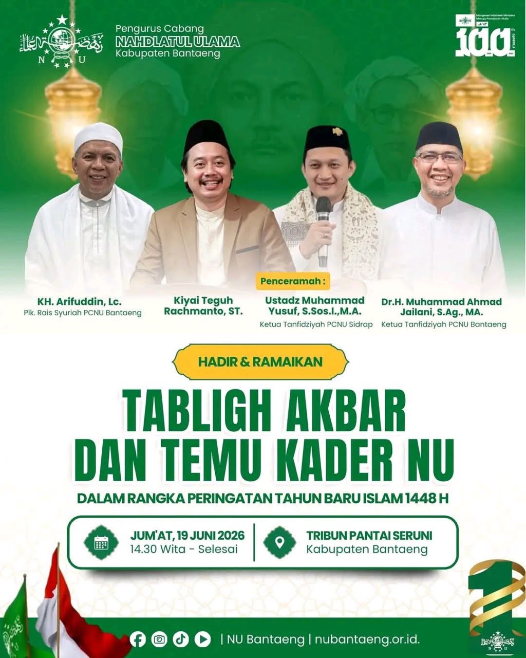 Sambut Tahun Baru Islam, PCNU Bantaeng Gelar Tabligh Akbar dan Temu Kader