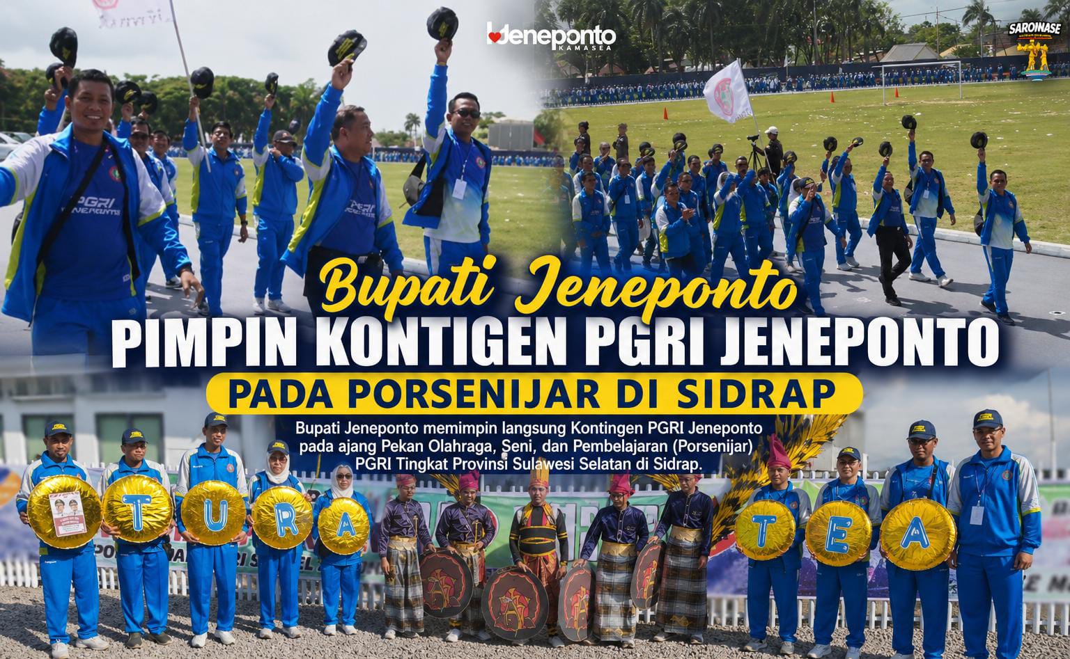 1.600 Guru PGRI Jeneponto Turun di Porsenijar Sulsel 2026, Bidik Juara Umum