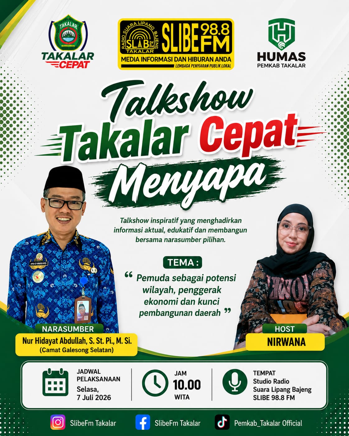 Pemkab Takalar Angkat Peran Pemuda dalam Talkshow “Takalar Cepat Menyapa”