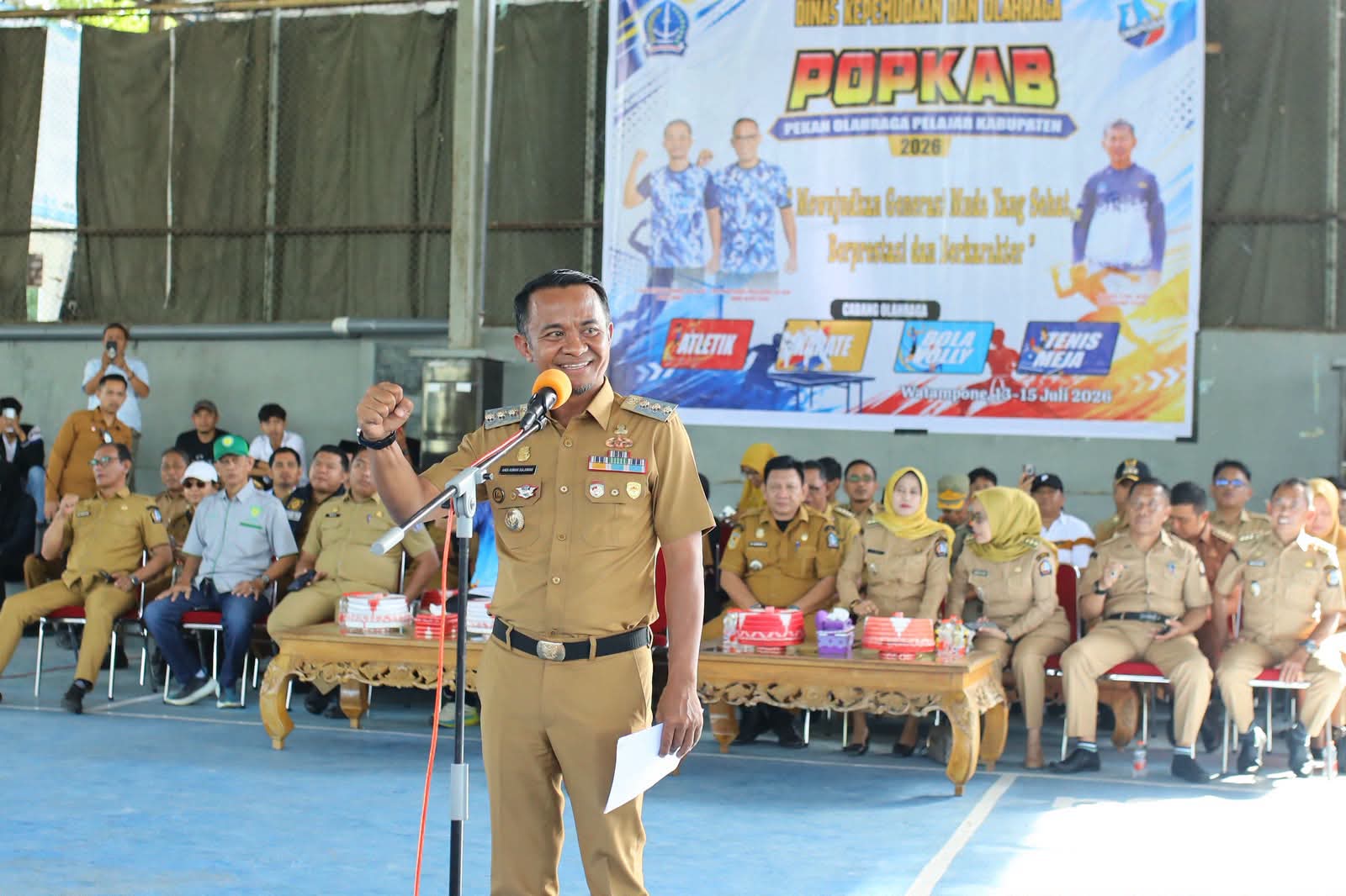 Bupati Bone Resmikan Popkab 2026, Fokus Cetak Atlet Pelajar Berprestasi